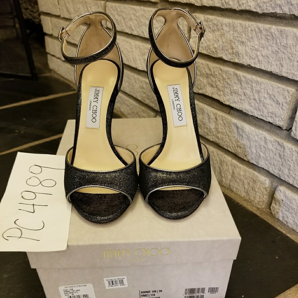 SOLD Jimmy Choo ANNIE VELVET Anthracite heels - Picture 8 of 8